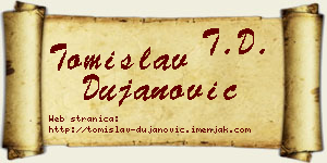 Tomislav Dujanović vizit kartica